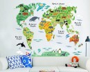 Woodland Animals World Map Sticker